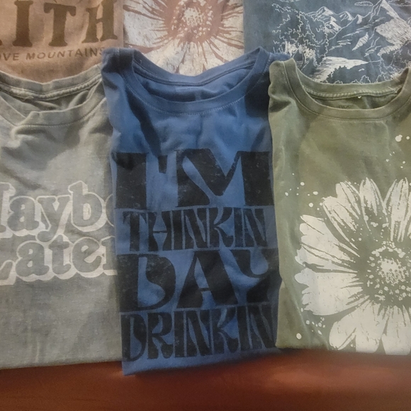 Maurices Womens Oversized T-Shirts - Brown, Blue, Green 6 Total - Picture 3 of 5